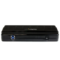 StarTech.com 7 Port SuperSpeed USB 3.0 Hub - Desktop USB Hub with Power Adapter - Black