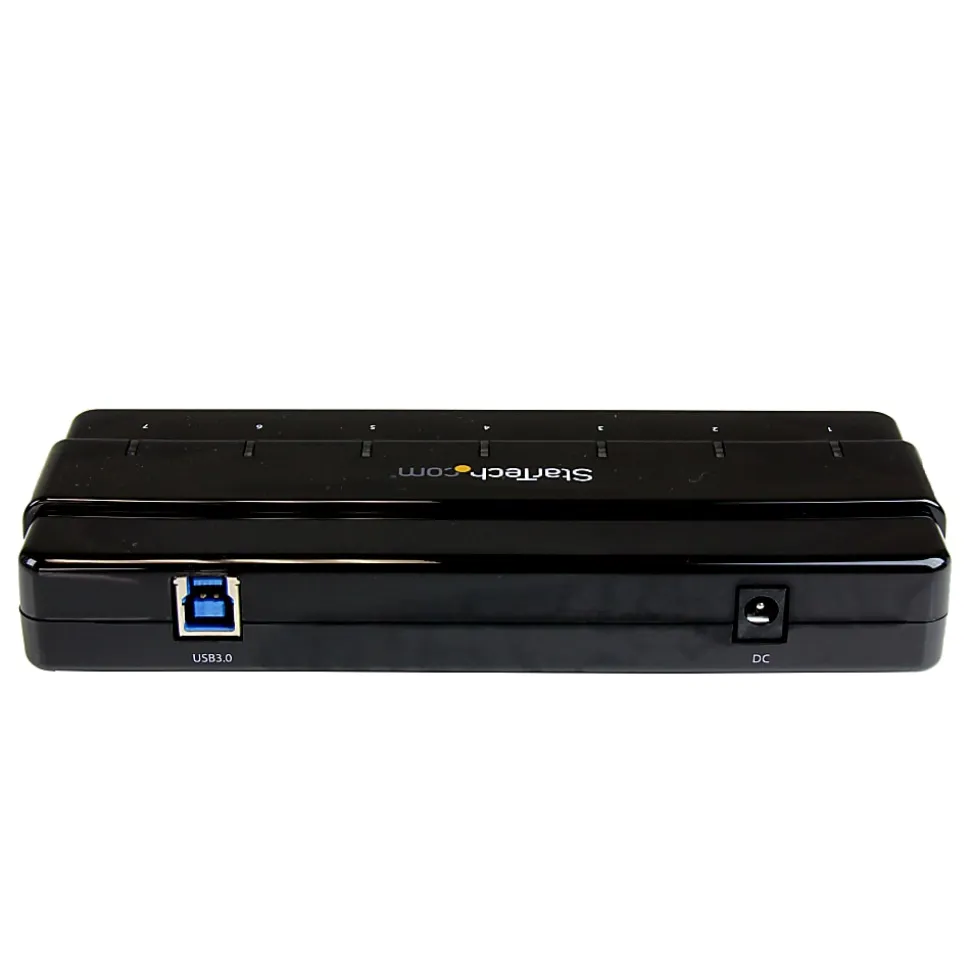 StarTech.com 7 Port SuperSpeed USB 3.0 Hub - Desktop USB Hub with Power Adapter - Black