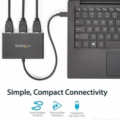 StarTech.com 3-Port USB-C Multi-Monitor Adapter, Type-C to 3x HDMI MST Hub, Triple 1080p HDMI Laptop Display Extender / Splitter, Windows