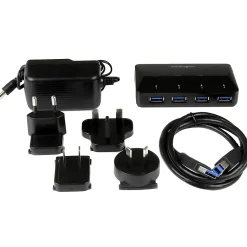 StarTech.com 4-Port USB 3.0 Hub plus Dedicated Charging Port - 1x 2.4A Port - Desktop USB Hub and Fas - ST53004U1C