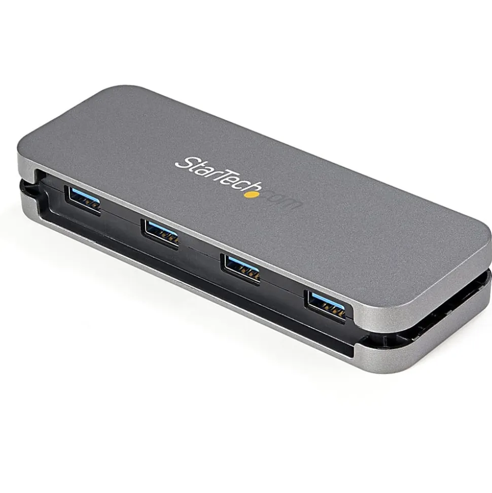 StarTech.com 4 Port USB 3.0 Hub, 4x USB-A, 5Gbps Laptop/Desktop USB Type-A Hub, USB Bus Powered, 11" Long Cable with Cable Management