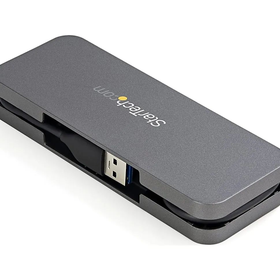 StarTech.com 4 Port USB 3.0 Hub, 4x USB-A, 5Gbps Laptop/Desktop USB Type-A Hub, USB Bus Powered, 11" Long Cable with Cable Management