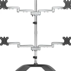 StarTech.com Quad Monitor Stand - Desktop VESA 4 Monitor Arm up to 32" Screens - Ergonomic Articulating Pole Mount - ARMQUADSS