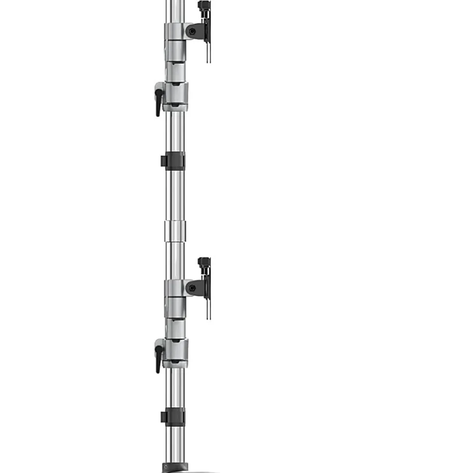 StarTech.com Quad Monitor Stand - Desktop VESA 4 Monitor Arm up to 32" Screens - Ergonomic Articulating Pole Mount - ARMQUADSS