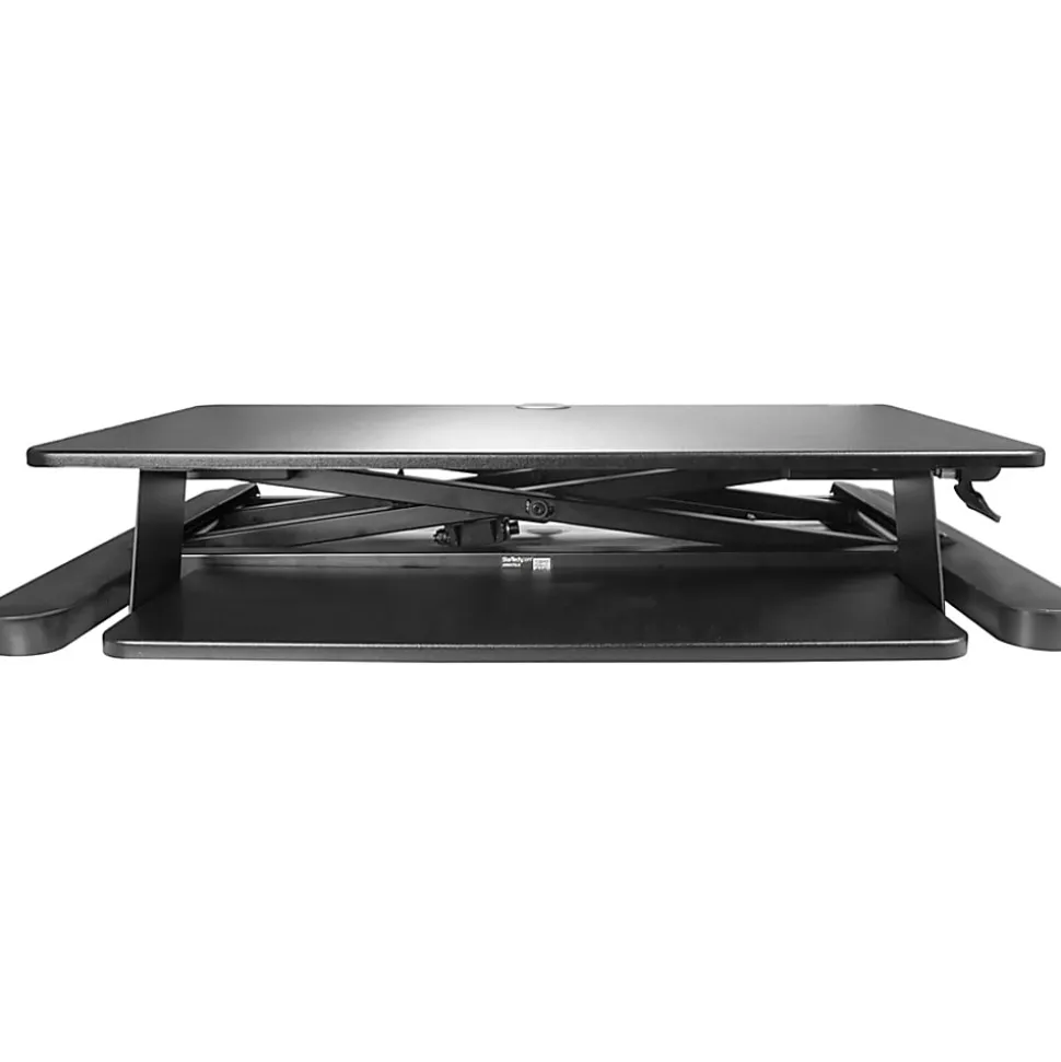StarTech.com Sit Stand Desk Converter - Large 35in Work Surface - Adjustable Stand up Desk - - ARMSTSLG
