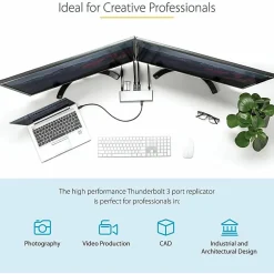 StarTech.com Thunderbolt 3 Dock - For MacBook Pro & Windows - Dual 4K 60Hz Thunderbolt 3 Docking Station - TB3DK2DHV