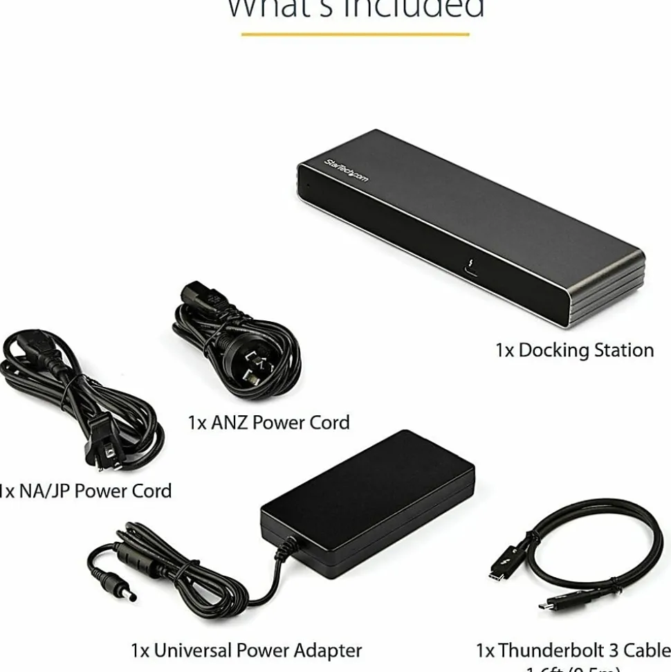 StarTech.com Thunderbolt 3 Dock - For MacBook Pro & Windows - Dual 4K 60Hz Thunderbolt 3 Docking Station - TB3DK2DHV
