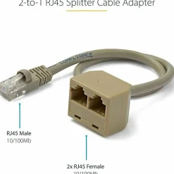 StarTech.com 2-to-1 RJ45 Splitter Cable Adapter - Network splitter - RJ-45 (M) - RJ-45 (F) - RJ45SPLITTER