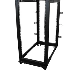 StarTech.com 25U Adjustable Depth Open Frame 4 Post Server Rack w/ Casters/Levelers and Cable Management Hooks - - 4POSTRACK25U