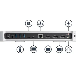 StarTech.com USB C Dock - Compatible with Windows/macOS - Supports Triple 4K Ultra HD Monitors - 60W Power Delivery - DK30CH2DPPD