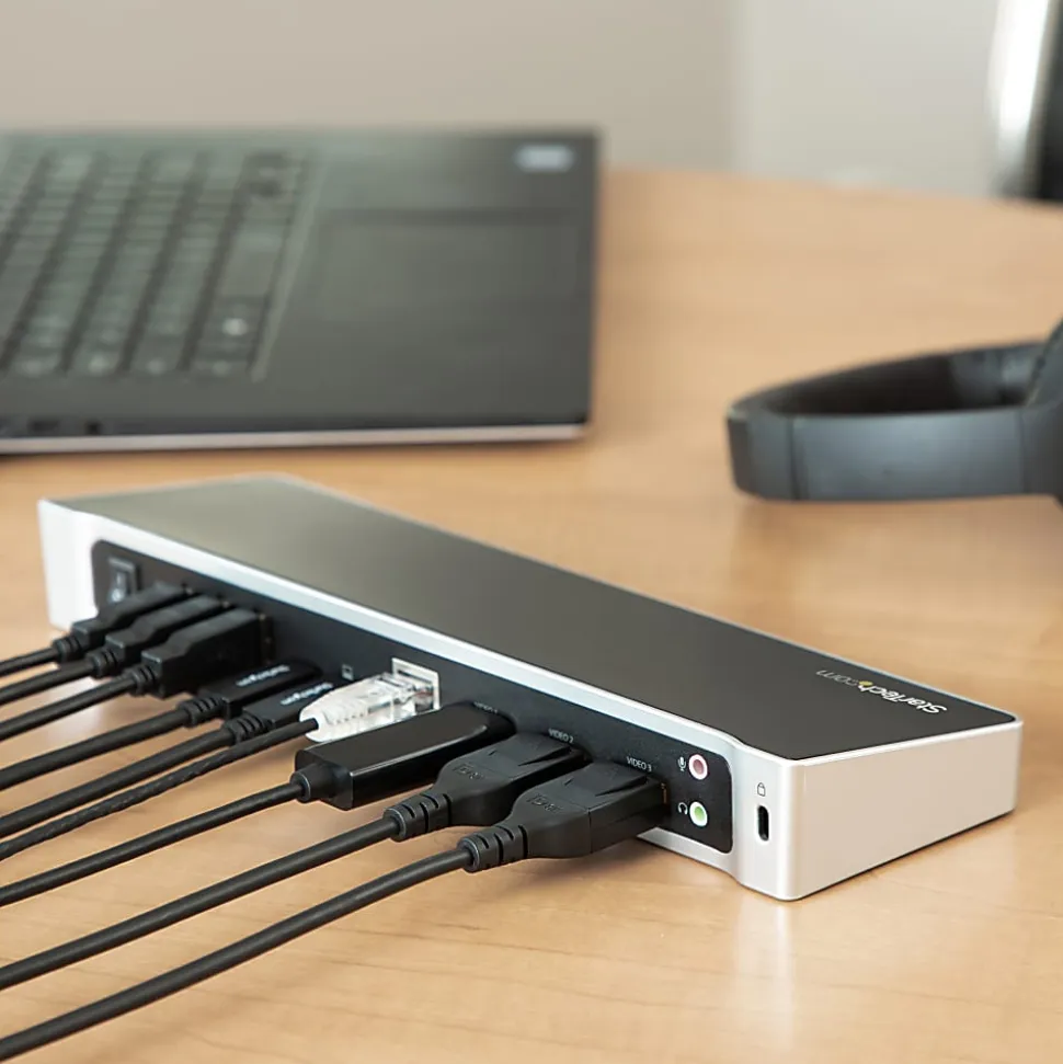 StarTech.com USB C Dock - Compatible with Windows/macOS - Supports Triple 4K Ultra HD Monitors - 60W Power Delivery - DK30CH2DPPD