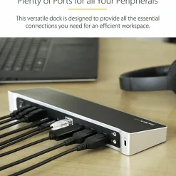 StarTech.com USB C Dock - Compatible with Windows/macOS - Supports Triple 4K Ultra HD Monitors - 60W Power Delivery - DK30CH2DPPD