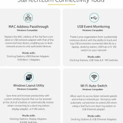 StarTech.com USB C Multiport Adapter, Dual HDMI, 4K 60Hz, 2x 5Gbps USB-A 3.1 Hub, 100W Power Delivery, GbE, SD/MicroSD, USB C Mini Dock