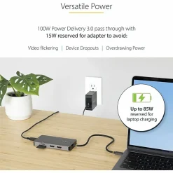 StarTech.com USB C Multiport Adapter, Dual HDMI, 4K 60Hz, 2x 5Gbps USB-A 3.1 Hub, 100W Power Delivery, GbE, SD/MicroSD, USB C Mini Dock