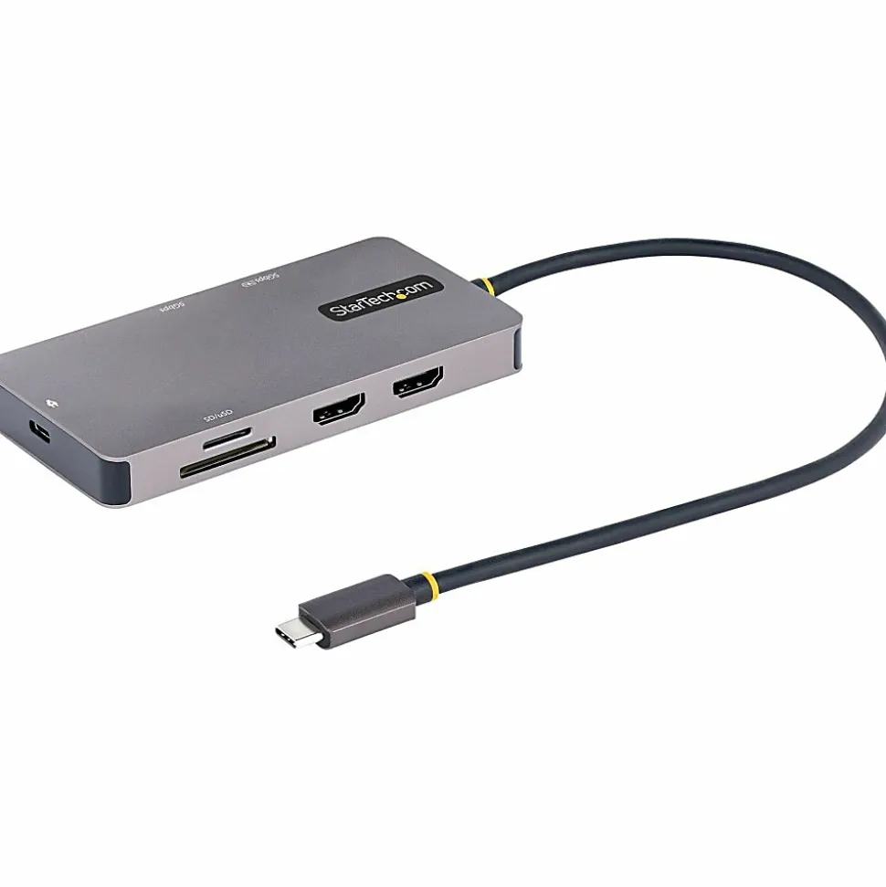 StarTech.com USB C Multiport Adapter, Dual HDMI, 4K 60Hz, 2x 5Gbps USB-A 3.1 Hub, 100W Power Delivery, GbE, SD/MicroSD, USB C Mini Dock