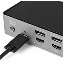 StarTech.com USB-C & USB-A Dock - Hybrid Triple Monitor Laptop Docking Station DisplayPort & HDMI 4K 60Hz/85W PD/6x USB/GbE/USB 3.1 Gen 2