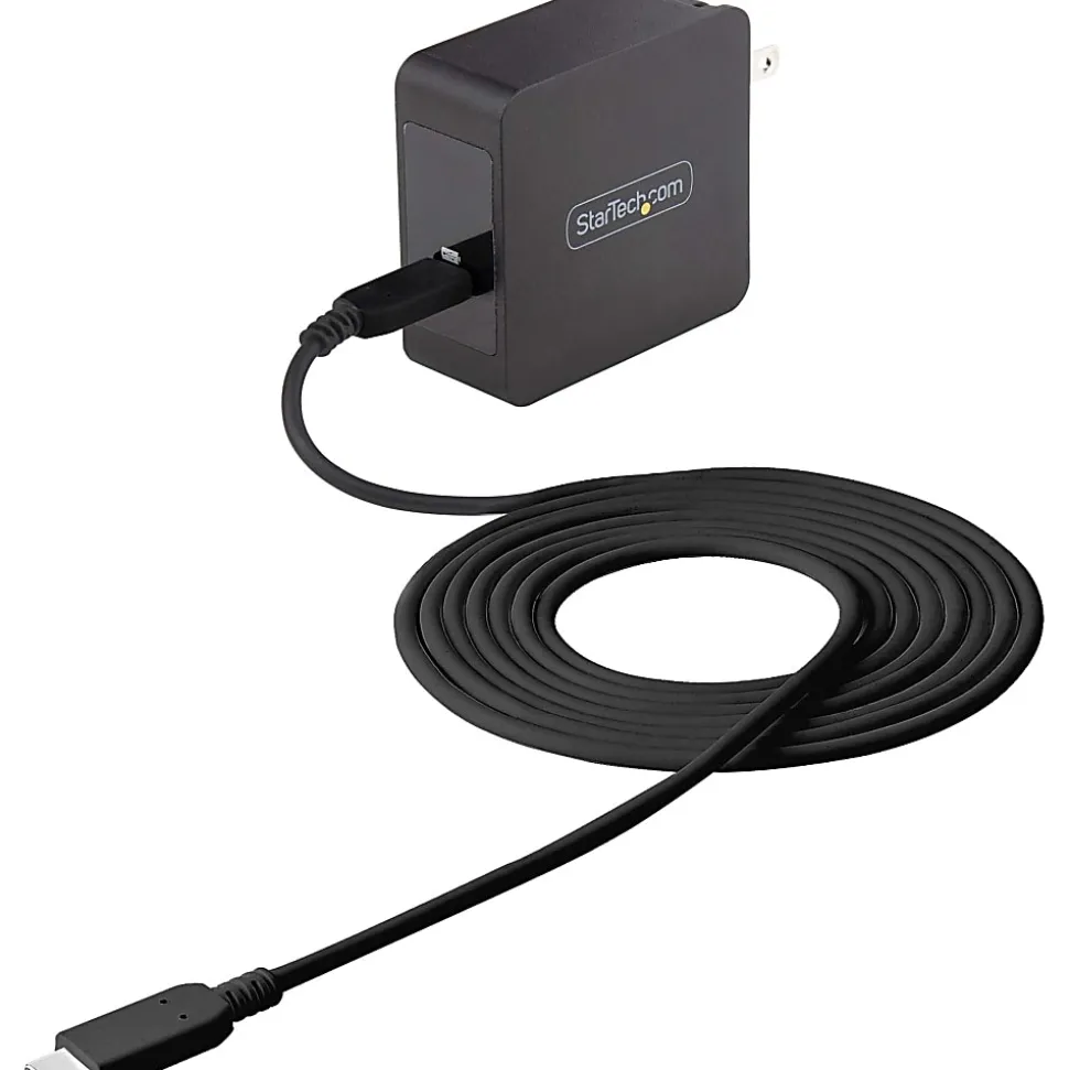 StarTech.com USB C Wall Charger, 60W PD with 6ft/2m Cable, Portable USB Type C Laptop Charger, Universal Adapter, USB IF/ETL Certified - WCH1CBK