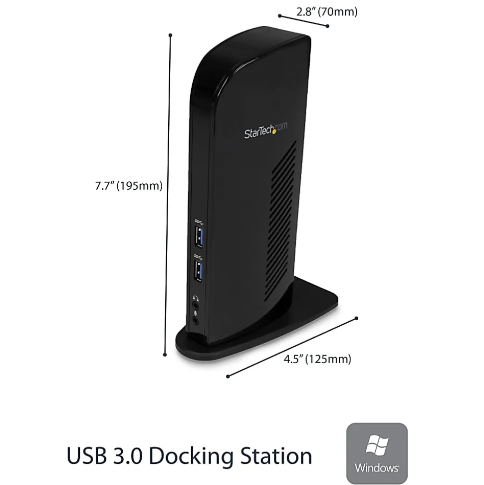 StarTech.com USB 3.0 Docking Station - Compatible with Windows/macOS - Supports Dual Displays - HDMI and DVI - USB3SDOCKHD