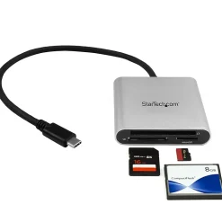 StarTech.com USB 3.0 Flash Memory Multi-Card Reader/Writer with USB-C - SD microSD and CompactFlash Card Reader w/ Integrated US - FCREADU3C