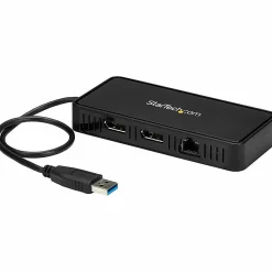 StarTech.com USB 3.0 Mini Dock - Dual Monitor USB Type-A Laptop Docking Station - DisplayPort 4K 60Hz & Gigabit Ethernet - 1' (30cm) cable