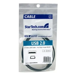 StarTech.com USB to Mini Right Angle USB Cable, 3 ft