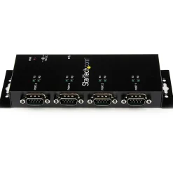 StarTech.com USB to Serial Adapter Hub - 4 Port - Industrial - Wall Mount - Din Rail - COM Port Retention - FTDI USB Serial