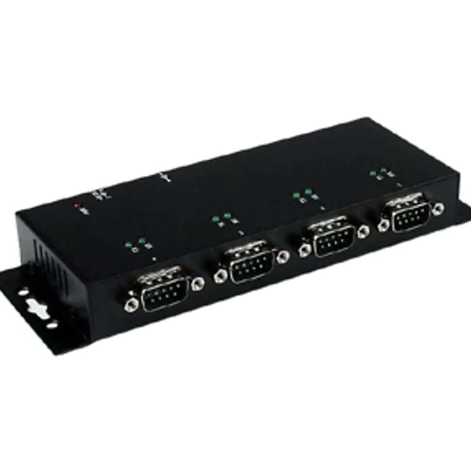 StarTech.com USB to Serial Adapter Hub - 4 Port - Industrial - Wall Mount - Din Rail - COM Port Retention - FTDI USB Serial