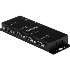 StarTech.com USB to Serial Adapter Hub - 4 Port - Industrial - Wall Mount - Din Rail - COM Port Retention - FTDI USB Serial