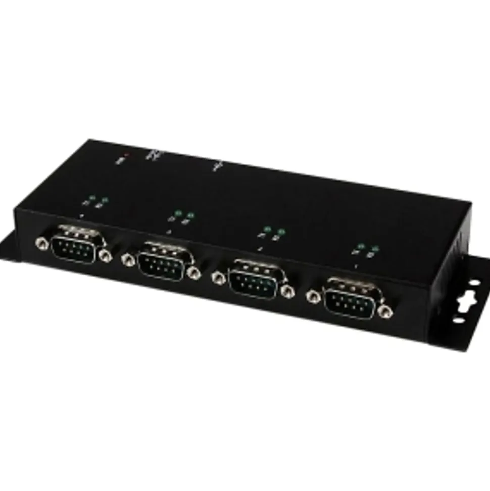StarTech.com USB to Serial Adapter Hub - 4 Port - Industrial - Wall Mount - Din Rail - COM Port Retention - FTDI USB Serial