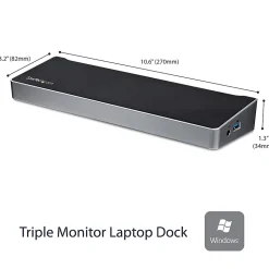 StarTech.com USB 3.0 Triple Monitor Docking Station - Compatible with Windows/macOS - Supports Three Displays - USB3DOCKH2DP