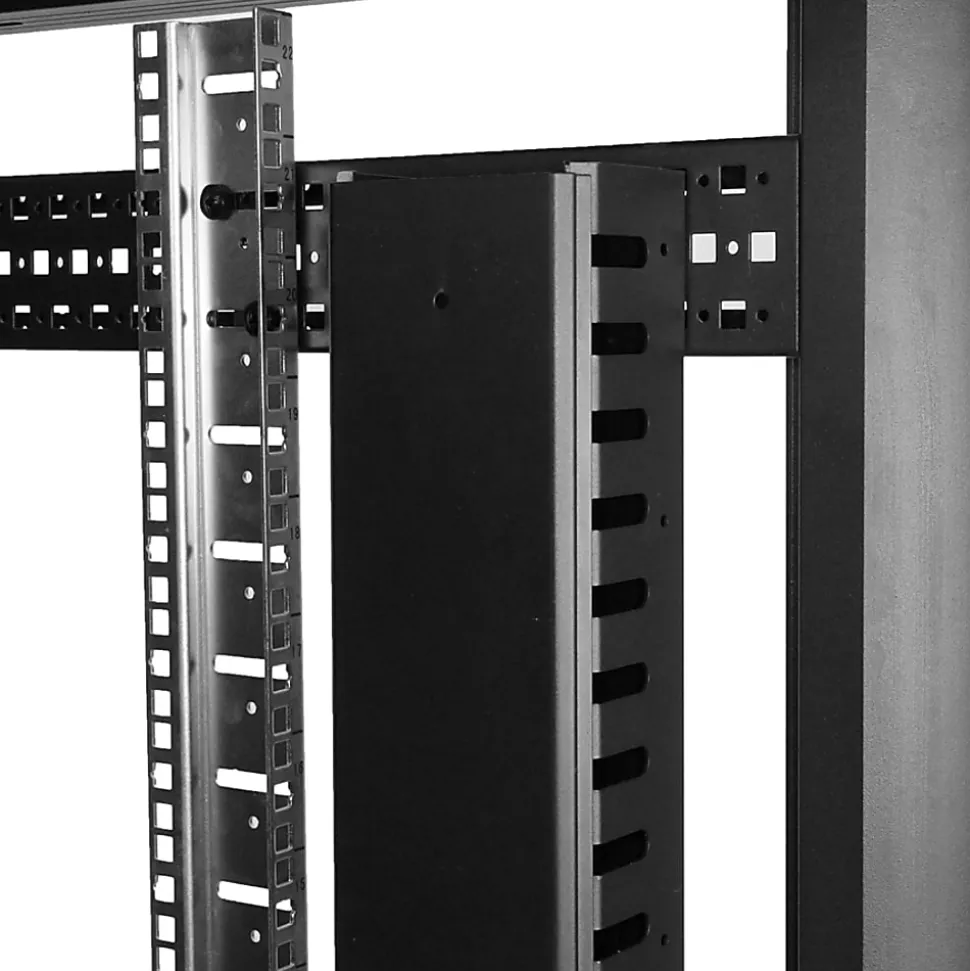 StarTech.com Vertical Cable Organizer with Finger Ducts - Vertical Cable Management Panel - Rack-Mount Cable Raceway - CMVER20UF