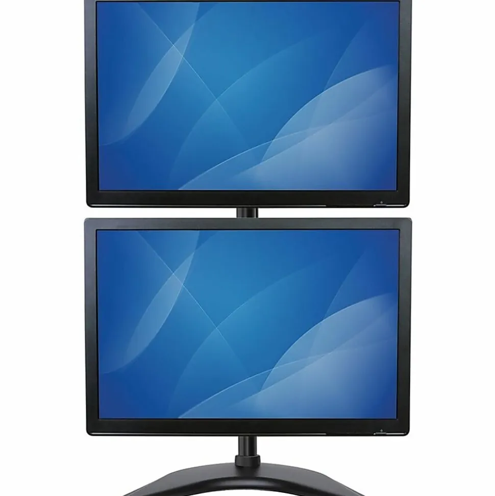 StarTech.com Vertical Dual Monitor Stand - Heavy Duty Steel - Monitors up to 27" - Vesa Monitor - Computer Monitor Stand