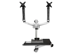 StarTech.com Wall Mounted Computer Workstation - Premium - Articulating Dual Monitor Arm - Keyboard Arm - WALLSTSI2