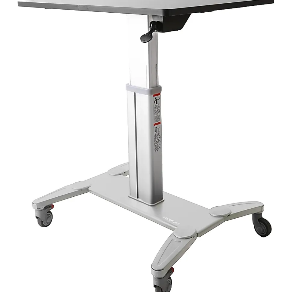 StarTech.com 28"W Mobile Sit-Stand Workstation, Silver