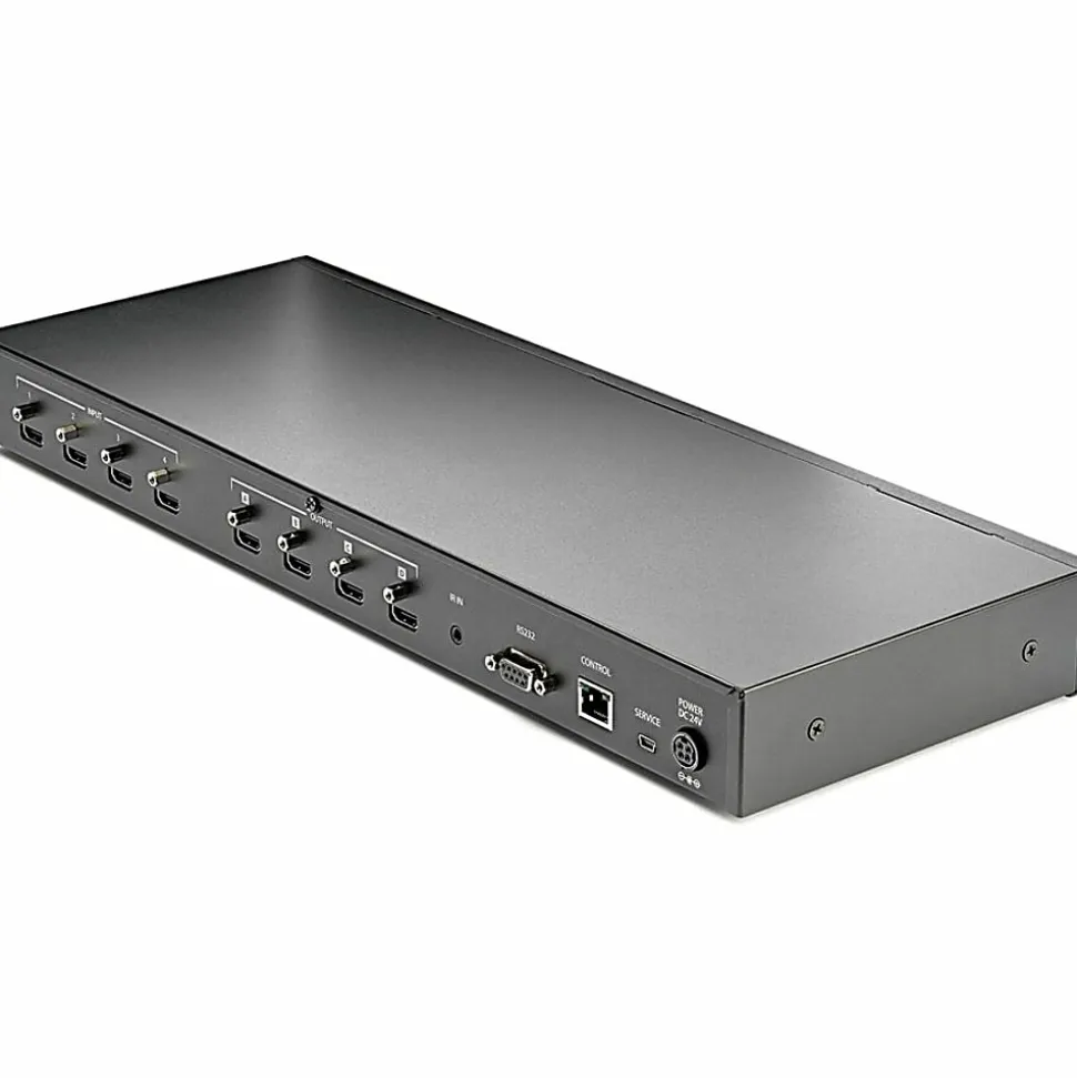 StarTech.com 4x4 HDMI Matrix Switch with Audio and Ethernet Control - 4K 60Hz - HDMI Switcher Box for Video Wall - Rack Mountable