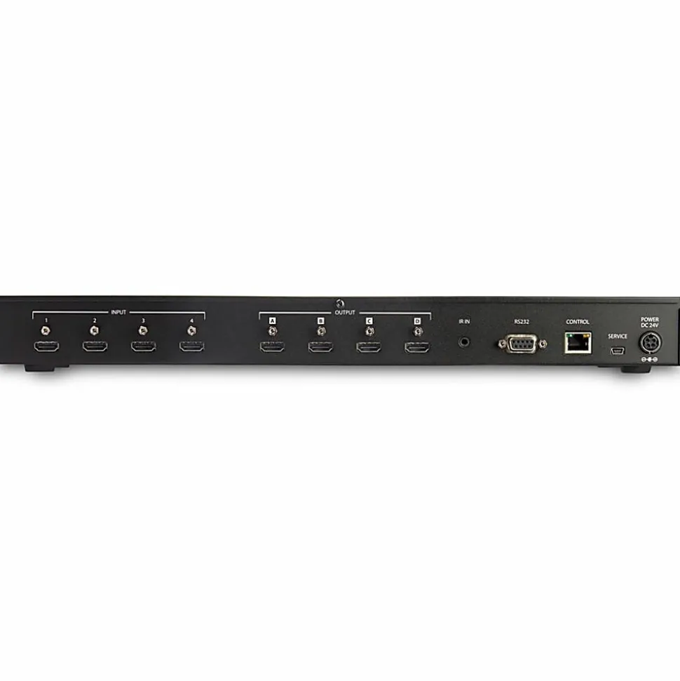 StarTech.com 4x4 HDMI Matrix Switch with Audio and Ethernet Control - 4K 60Hz - HDMI Switcher Box for Video Wall - Rack Mountable