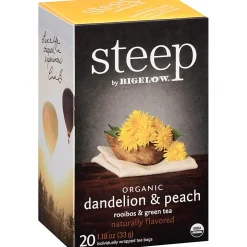 Steep by Bigelow® Organic Dandelion & Peach Rooibos & Green Tea Herbal Tea, Green Tea Bag - 20/Pack - 17715