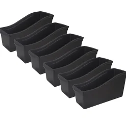 Storex Large Book Bins, 7”H x 5-5/16”W x 14-5/16”D, Black, Set Of 6 Bins