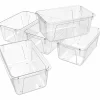 Storex Plastic Cubby Bins, Small Size, 5 2/8" x 7 13/16" x 12 2/16", Crystal Clear,  Carton Of 5