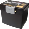 Storex Portable Storage Box - External Dimensions: 14.9"x11"x 12.1" - Media Size Supported: Letter - Snap-tight Closure - Plastic - Black -