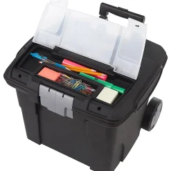 Storex® Premium File Cart With Telescopic Handle, 80% Recycled, 15