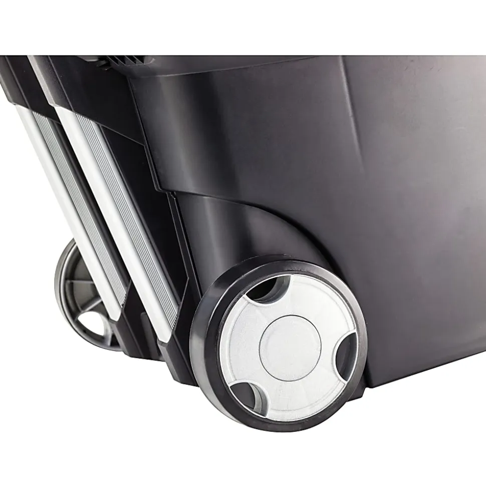 Storex® Premium File Cart With Telescopic Handle, 80% Recycled, 15" x 16 7/16" x 17", Silver/Black