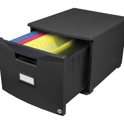 Storex Stackable File Drawer, 12-13/16"H x 14-13/16"W x 18-5/16"L, Black