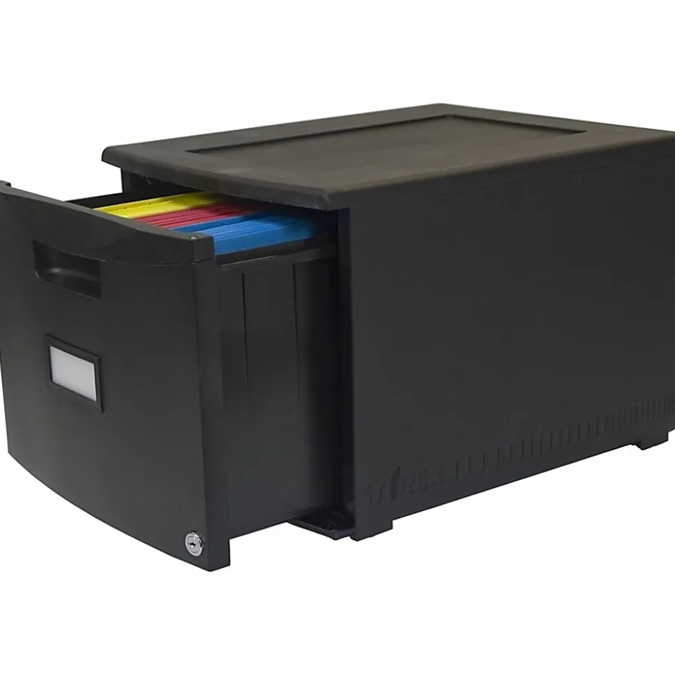 Storex Stackable File Drawer, 12-13/16"H x 14-13/16"W x 18-5/16"L, Black