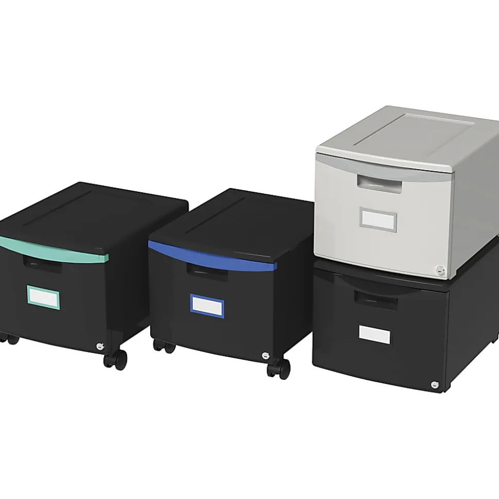 Storex Stackable File Drawer, 12-13/16"H x 14-13/16"W x 18-5/16"L, Black