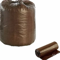 Stout Controlled Life Cycle Trash Garbage Bags, 1.1 mil, 39 Gallon, Brown, Box Of 40