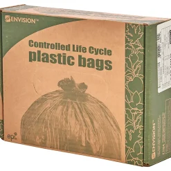 Stout Controlled Life Cycle Trash Garbage Bags, 1.1 mil, 39 Gallon, Brown, Box Of 40