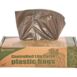 Stout Controlled Life Cycle Trash Garbage Bags, 1.1 mil, 39 Gallon, Brown, Box Of 40
