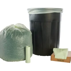 Stout® EcoSafe-6400 Compostable Compost Bags, 1.1 mil, 30-Gallon, Green, Box Of 48
