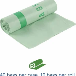 Stout® EcoSafe-6400 Compostable Compost Bags, 0.85 mil, 32-Gallon, Green, Box Of 50